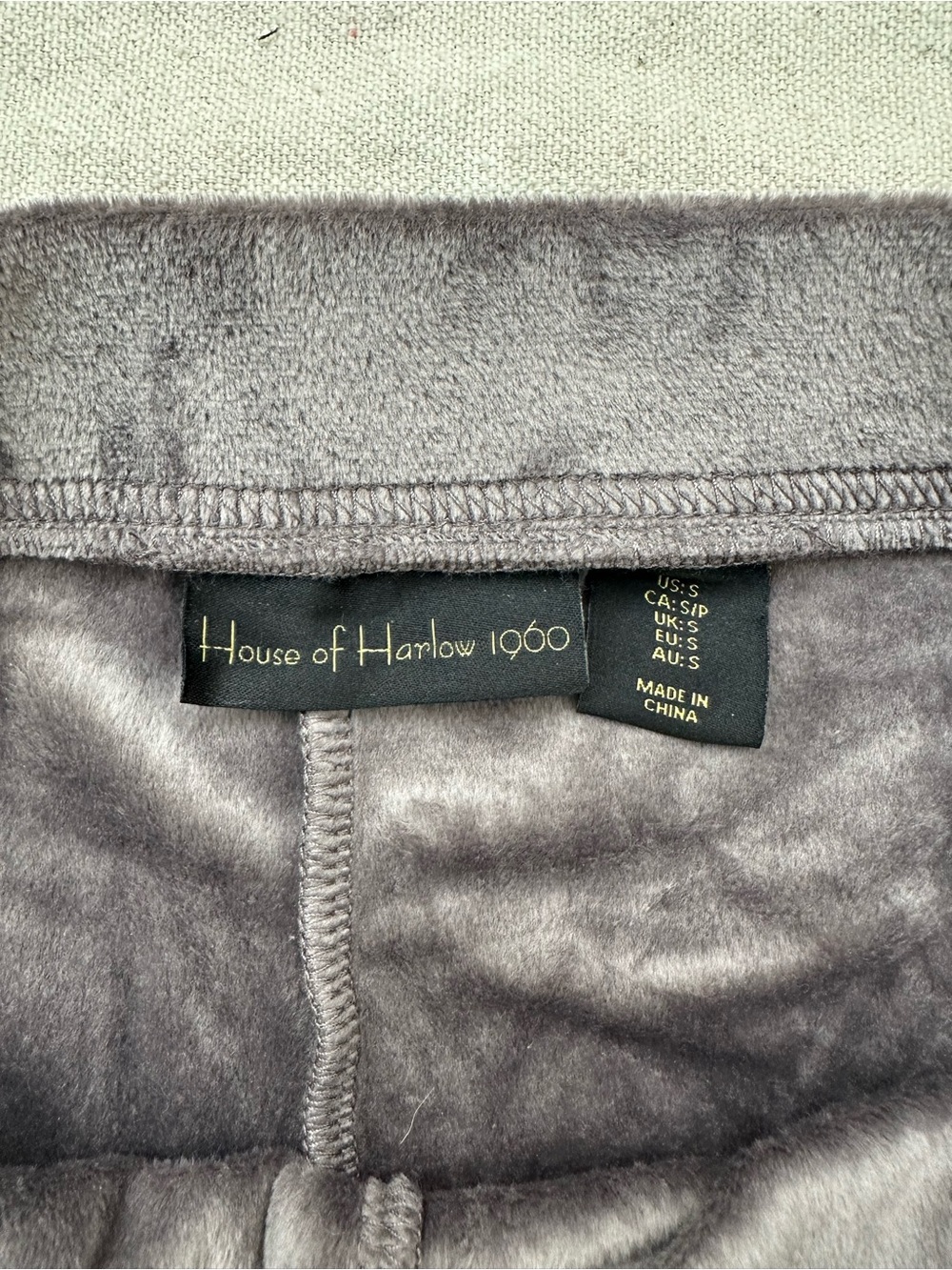 House Of Harlow 1960 Womens Small Gray Velour Joggers Lounge Casual Sweatpants - Picture 5 of 7